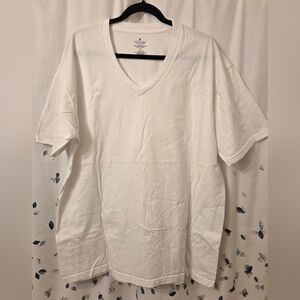 Stafford Classic White V-Neck T-Shirt - Size XL